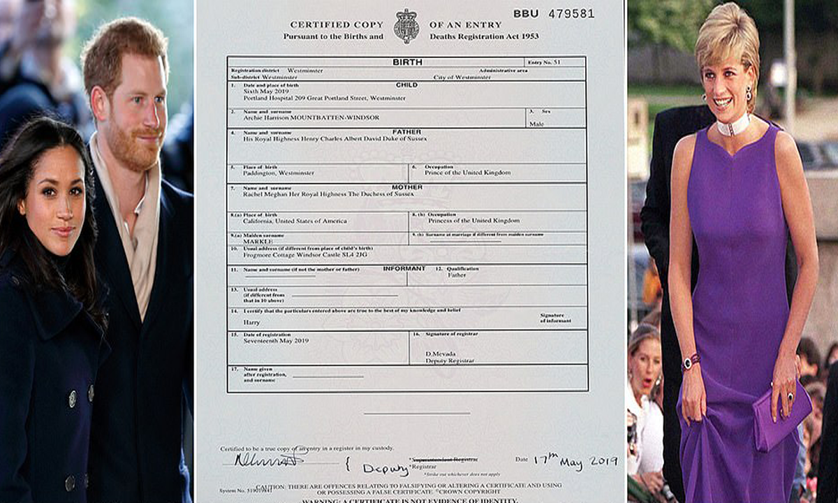 Meghan Markle și-a șters numele din certificatul de naștere al fiului său Archie