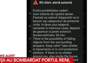 RO-Alert în Galaţi: "Păstraţi-vă calmul! Adăpostiţi-vă în beciuri!"